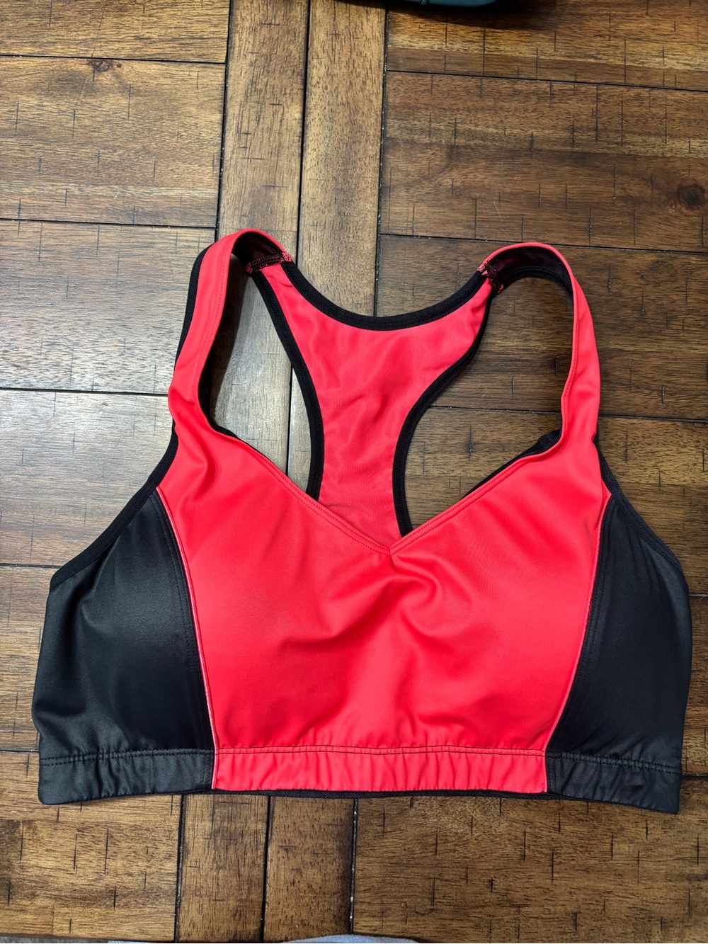 Moving Comfort Red and Black Racerback Support Sports Bra